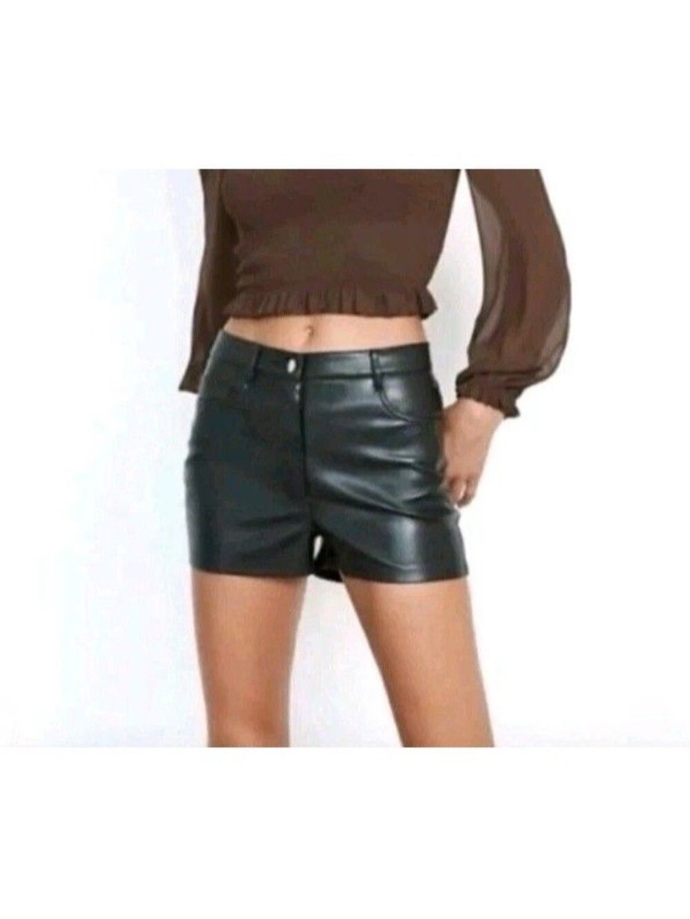 Wilfred Black Faux Leather High-Rise Shorts